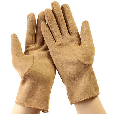 Nylon Suede Winter Warm Gloves Women Sensitive Screen Touch Finger Driving