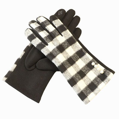 Christmas 22x16cm Windproof Heated Gloves Grid Winter Ladies Mittens Fleece Thick