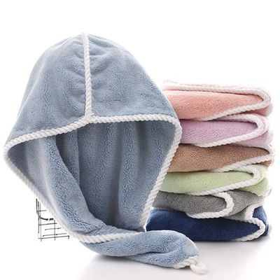 Hair Drying 25x65cm Microfiber Turban Towel Super Water Absorbent