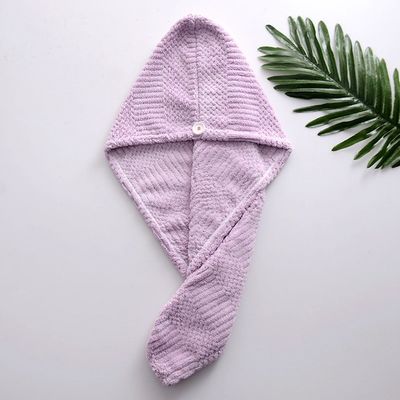 Fluffy Coral Fleece Microfiber Turban Towel 25x65cm Quick Dry