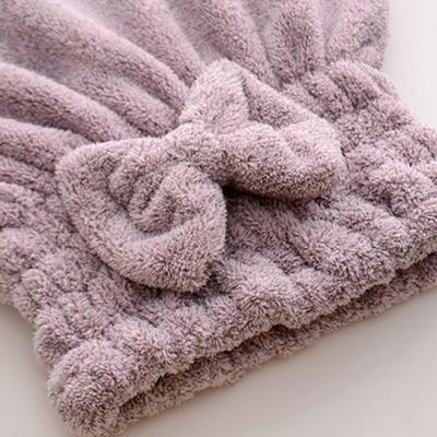 Natural Bamboo Microfiber Hair Drying Turban Towels Shower Cap