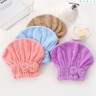 Soft Fluffy Coral Fleece Microfiber Hair Drying Turban Custom Design Quick Dry