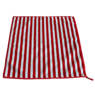 Custom Striped Terry 800gsm Microfiber Cloth Cleaning 40x40cm
