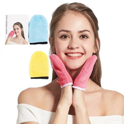 Hypoallergenic Reusable Makeup Remover Cloth Cleansing Gloves Custom Size