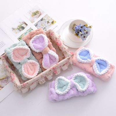 300gsm Lovely Flannel Face Cleansing Headband Ultra Absorbent